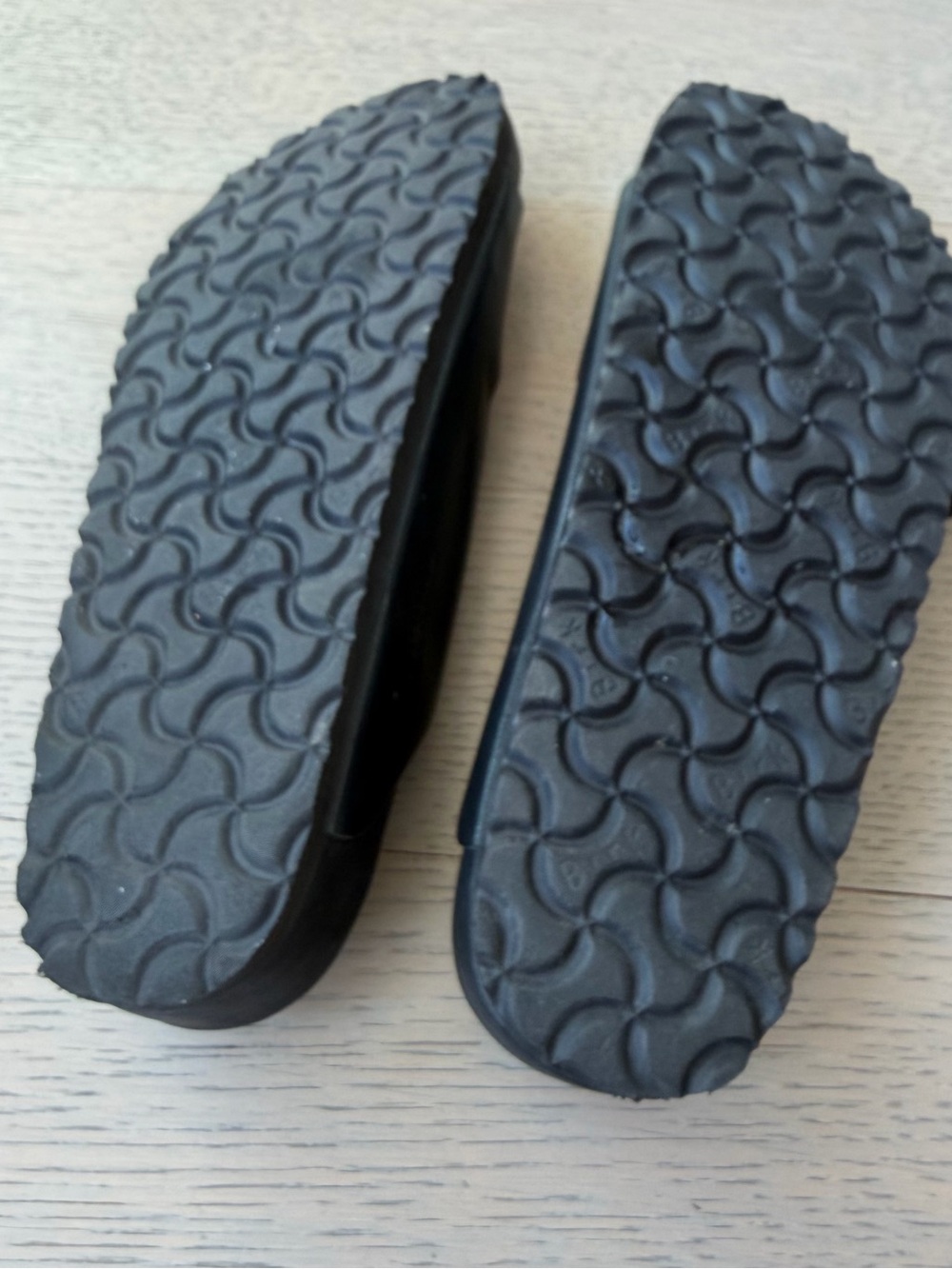 Birkenstock Arizona Black Leather Two-Strap Slide Sandals - Picture 5 of 6